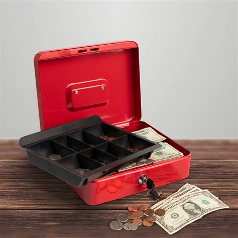 locking cash box with money holder